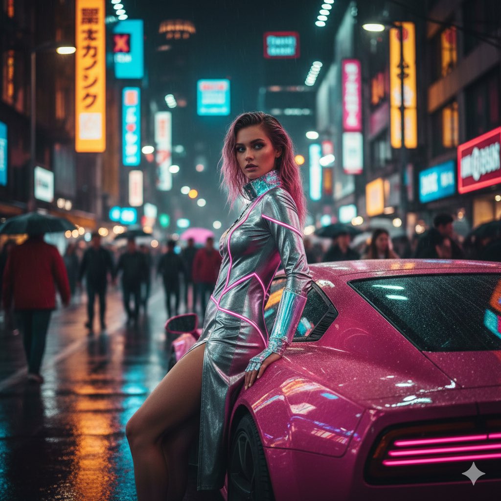 AI Prompt for Cyberpunk Fashion Image with Neon Accents