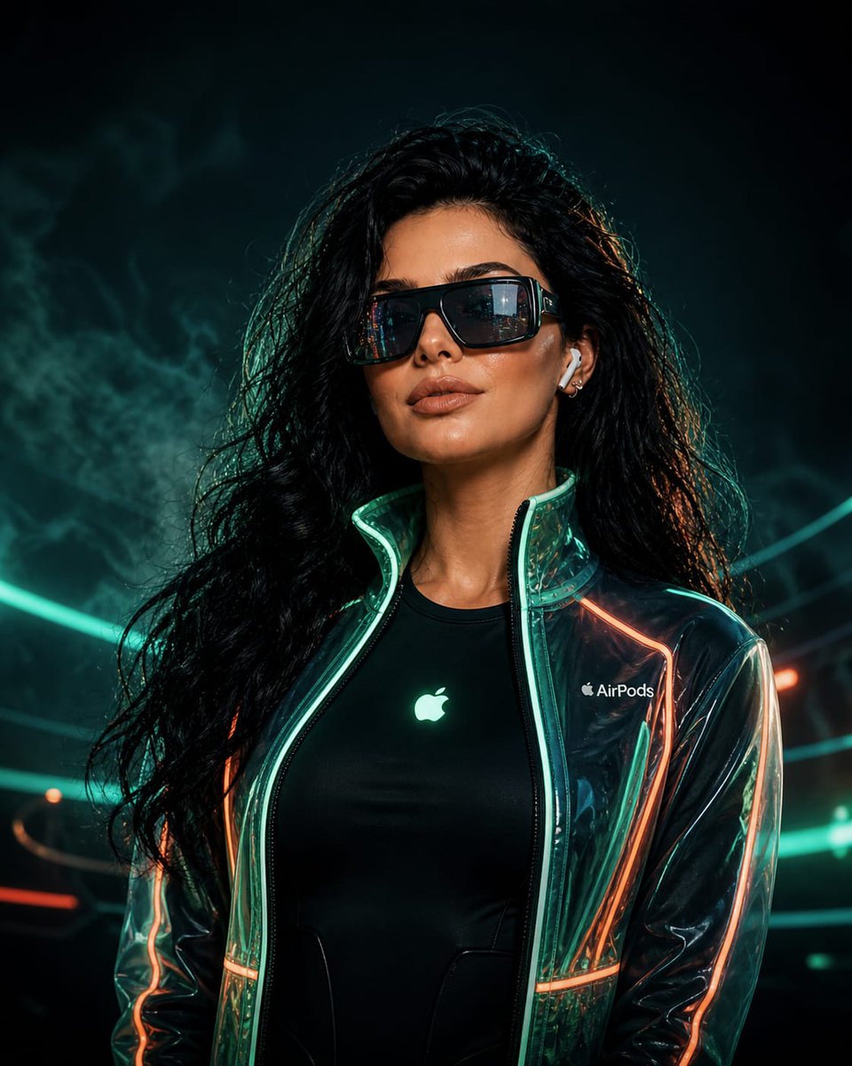 AI Prompt for Cyberpunk Neon Portrait with Influencer Model