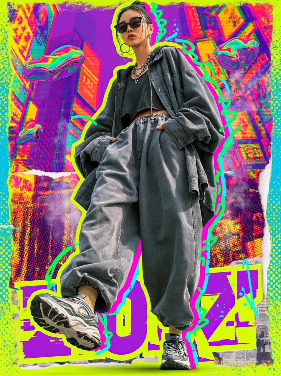 AI Prompt for Cyberpunk Streetwear Fashion Designers - Create a High-Energy Poster