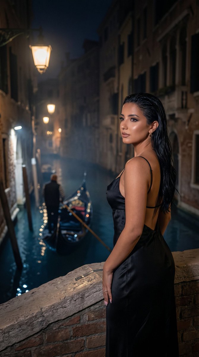 AI Prompt for Dark and Moody Venice Fashion Photography