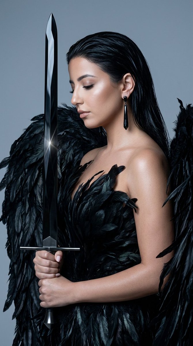 AI Prompt for Dark Angel Fashion Illustration with Obsidian Blade