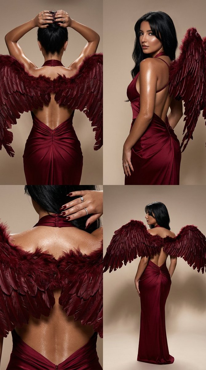AI Prompt for Dark Luxury Fashion Editorial with Fallen Angel Wings