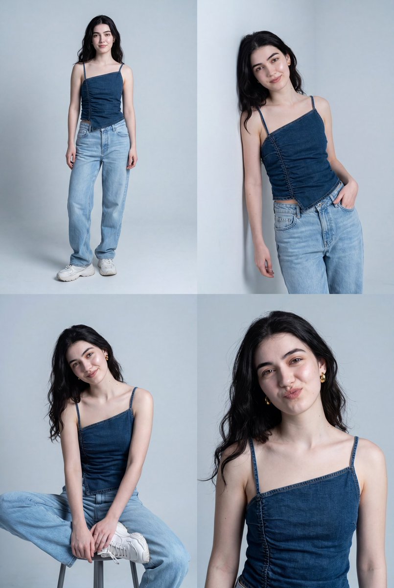 AI Prompt for Denim Inspired Fashion Collages with Korean Streetwear Style