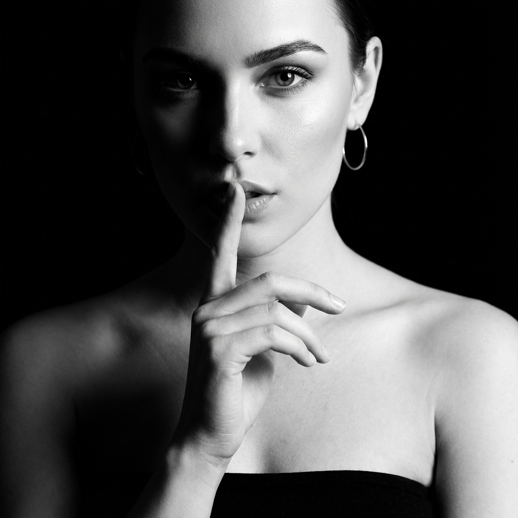 AI Prompt for Detailed Monochromatic Portrait with High-Contrast Lighting