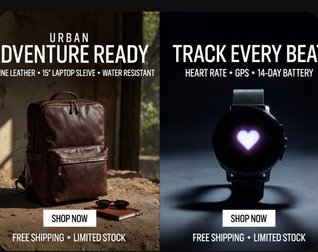 AI Prompt for E-commerce Product Marketing with Realistic Dual-Panel Images