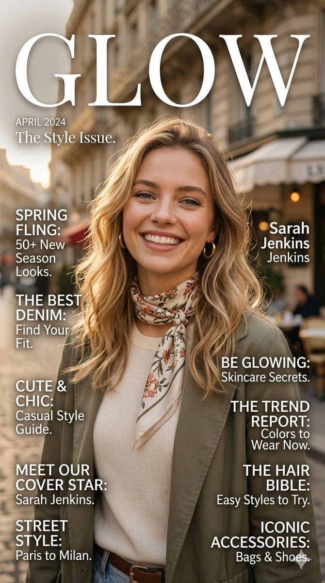 AI Prompt for Editorial Fashion Magazine Covers with Parisian Chic
