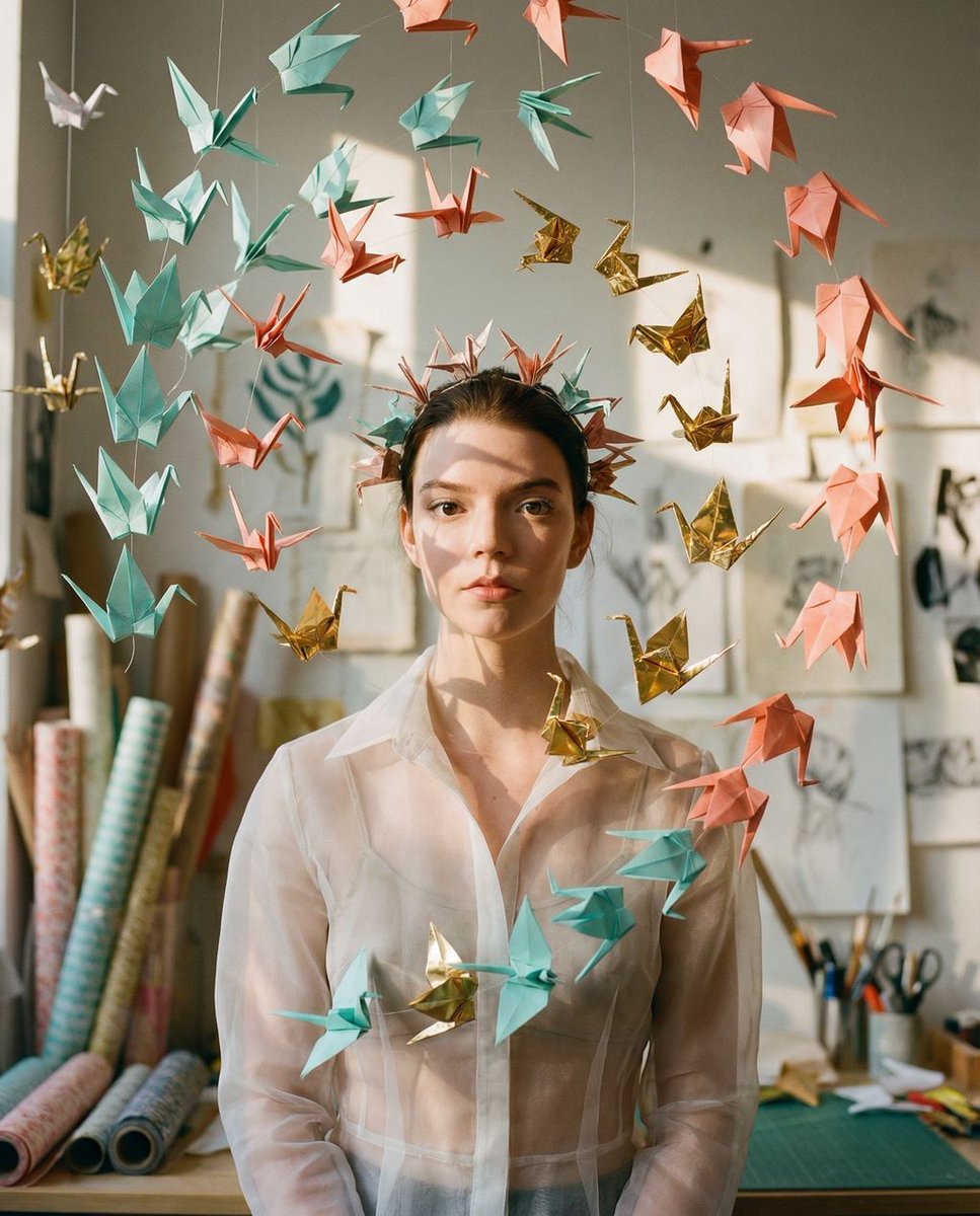 AI Prompt for Editorial Fashion Photography with Surreal Origami Twists