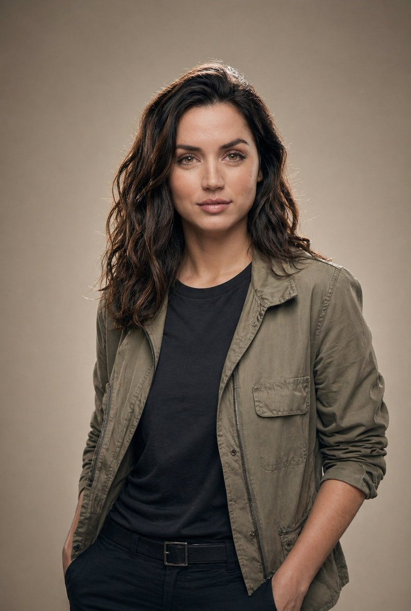 AI Prompt for Editorial Studio Portrait in Olive Jacket