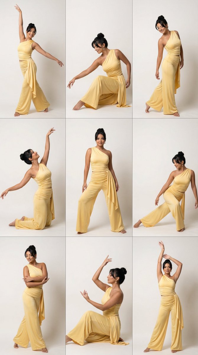 AI Prompt for Fashion Dance Editorial Grid with Identity Lock