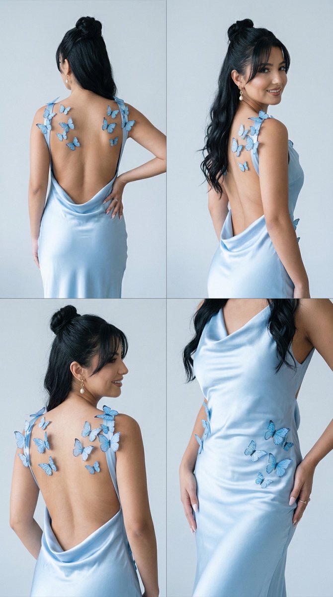 AI Prompt for Fashion Editorial Grid: Butterfly Dress with Luxury Mood