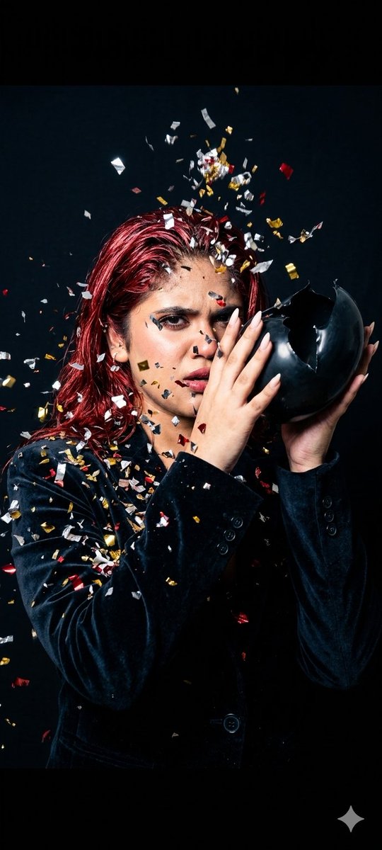 AI Prompt for Fashion Editorial Photography - High-End Balloon Explosion Studio Shot