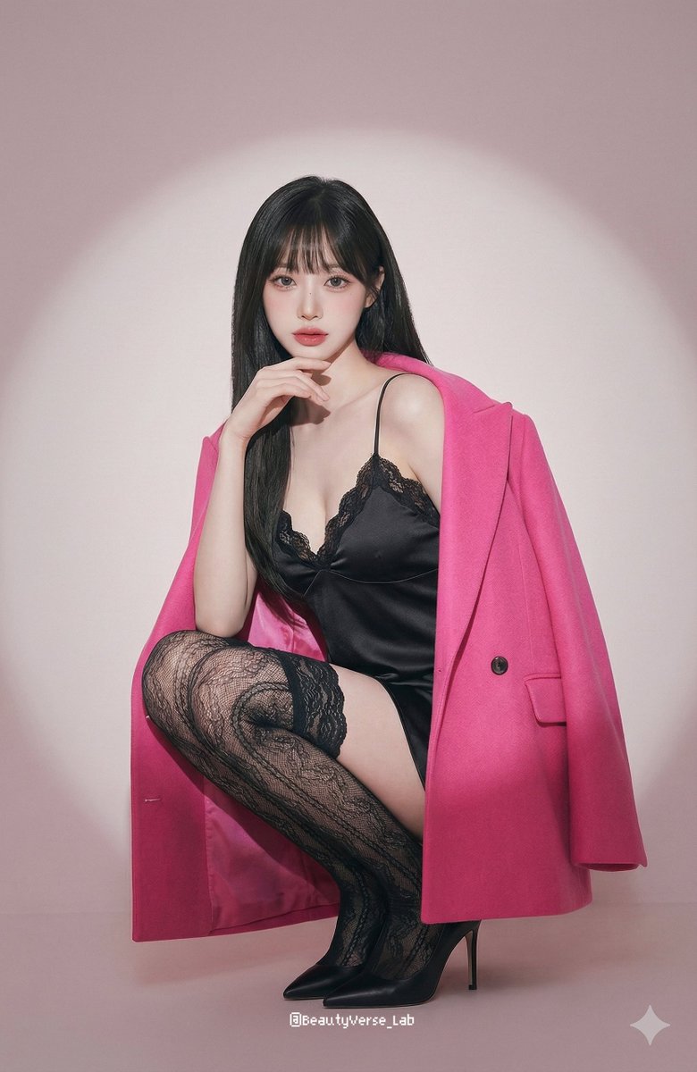 AI Prompt for Fashion Editorial Portrait with Pink Coat - Generate High-End Photography