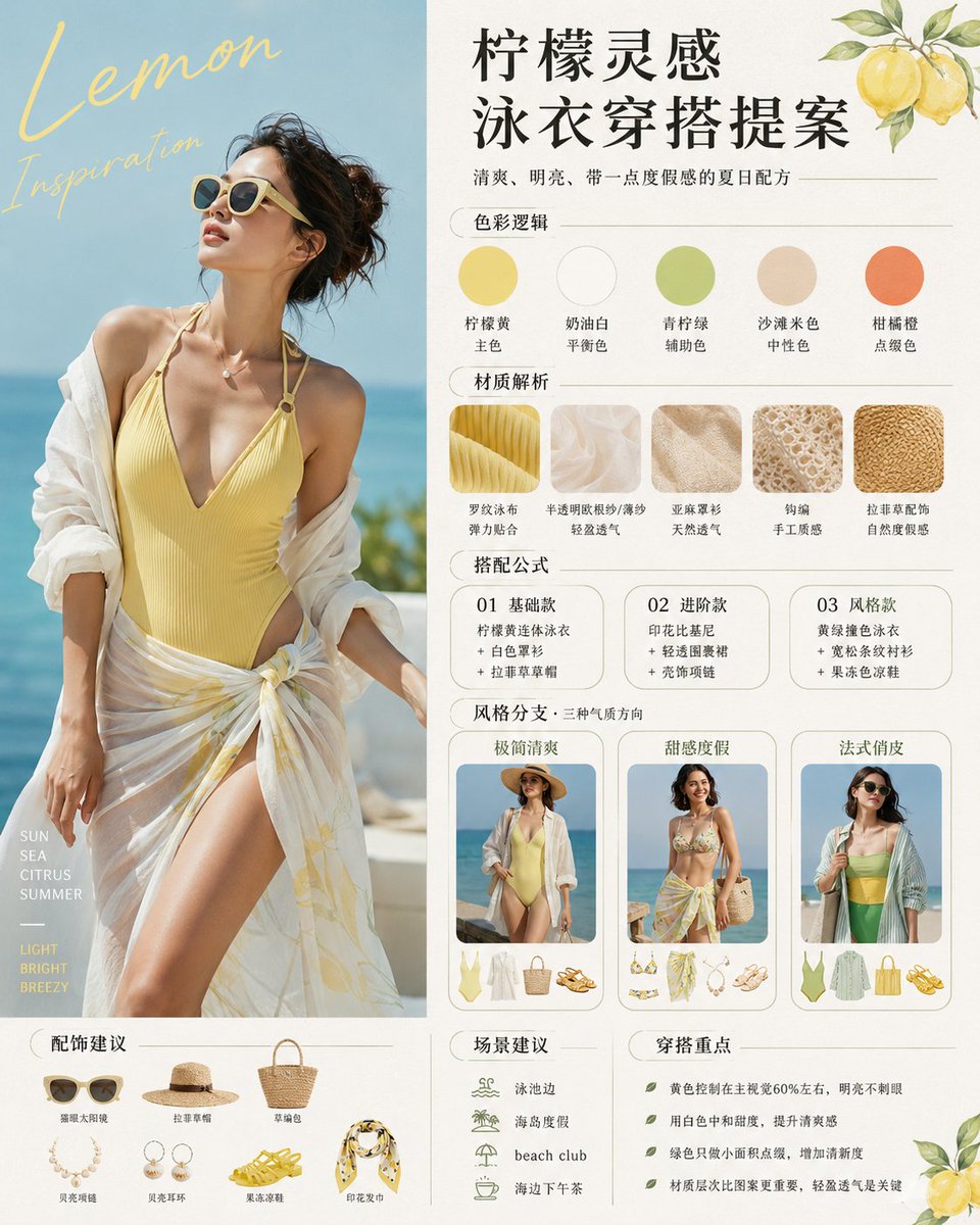 AI Prompt for Fashion Illustration of Fruit-Themed Swimwear Designs