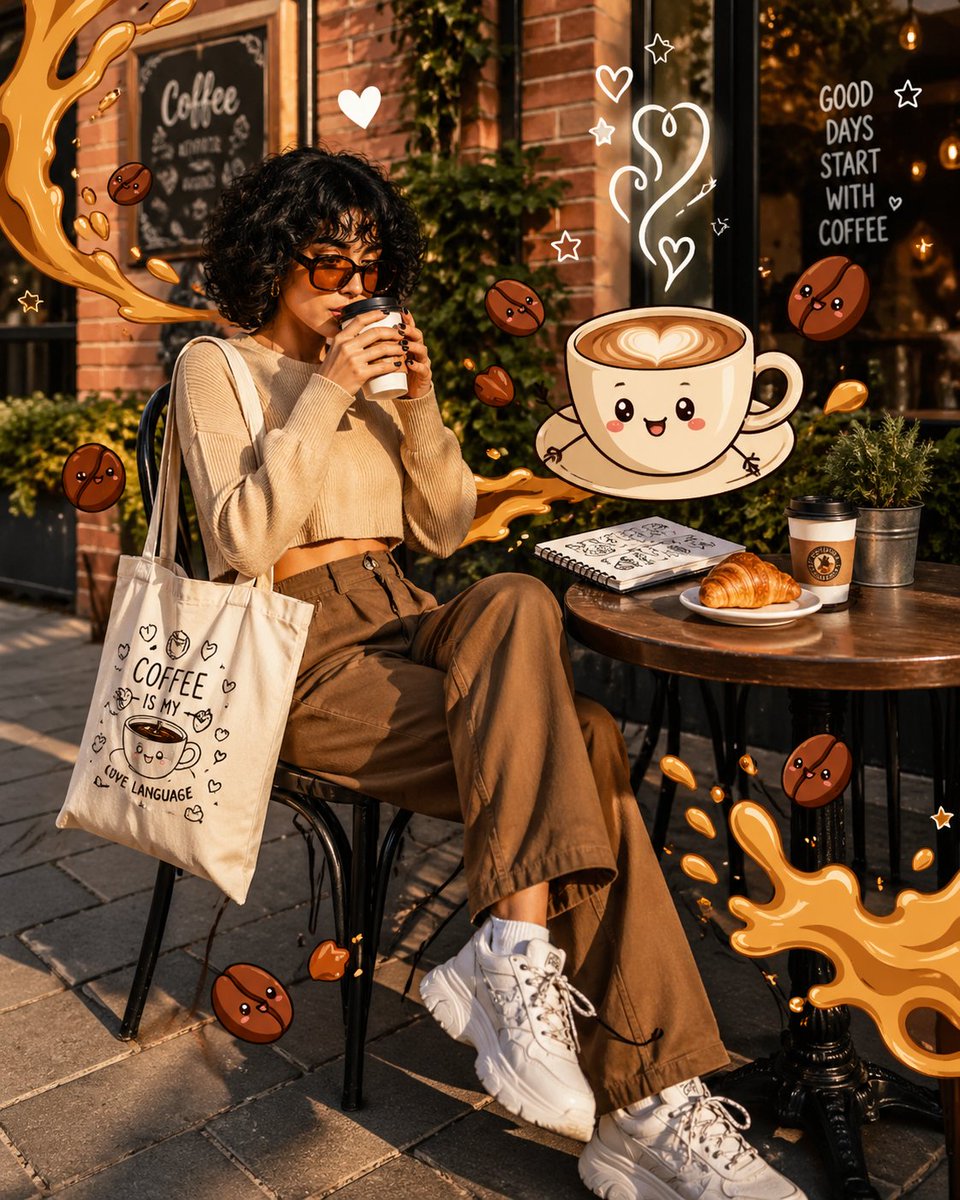 AI Prompt for Fashion Illustration with Cartoon Overlays