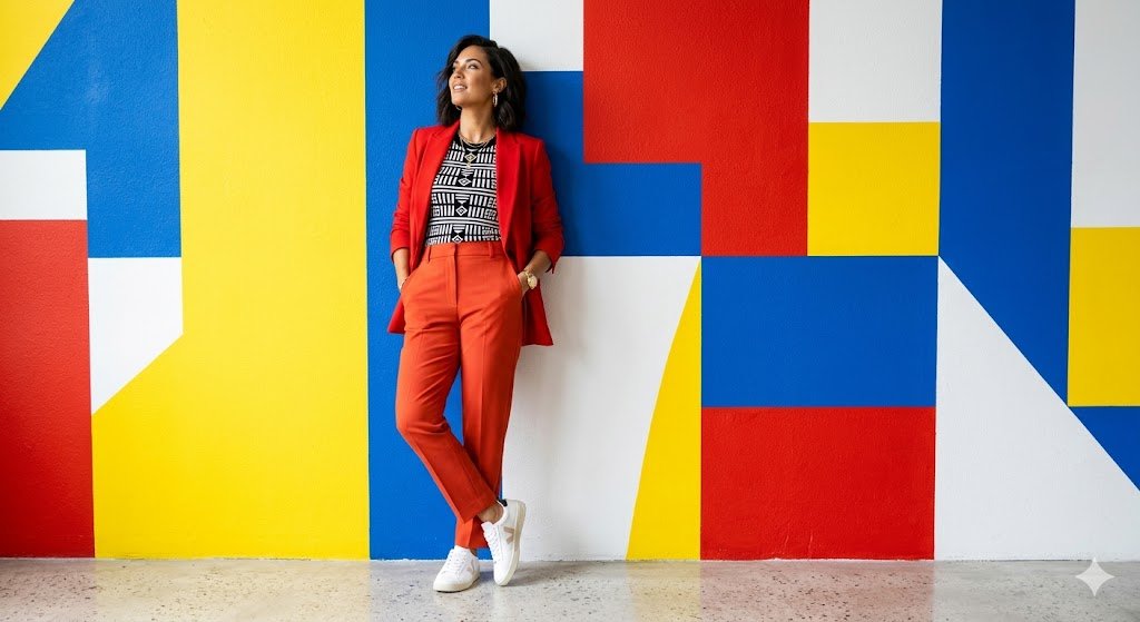 AI Prompt for Fashion Illustrative Geometric Urban Outfit
