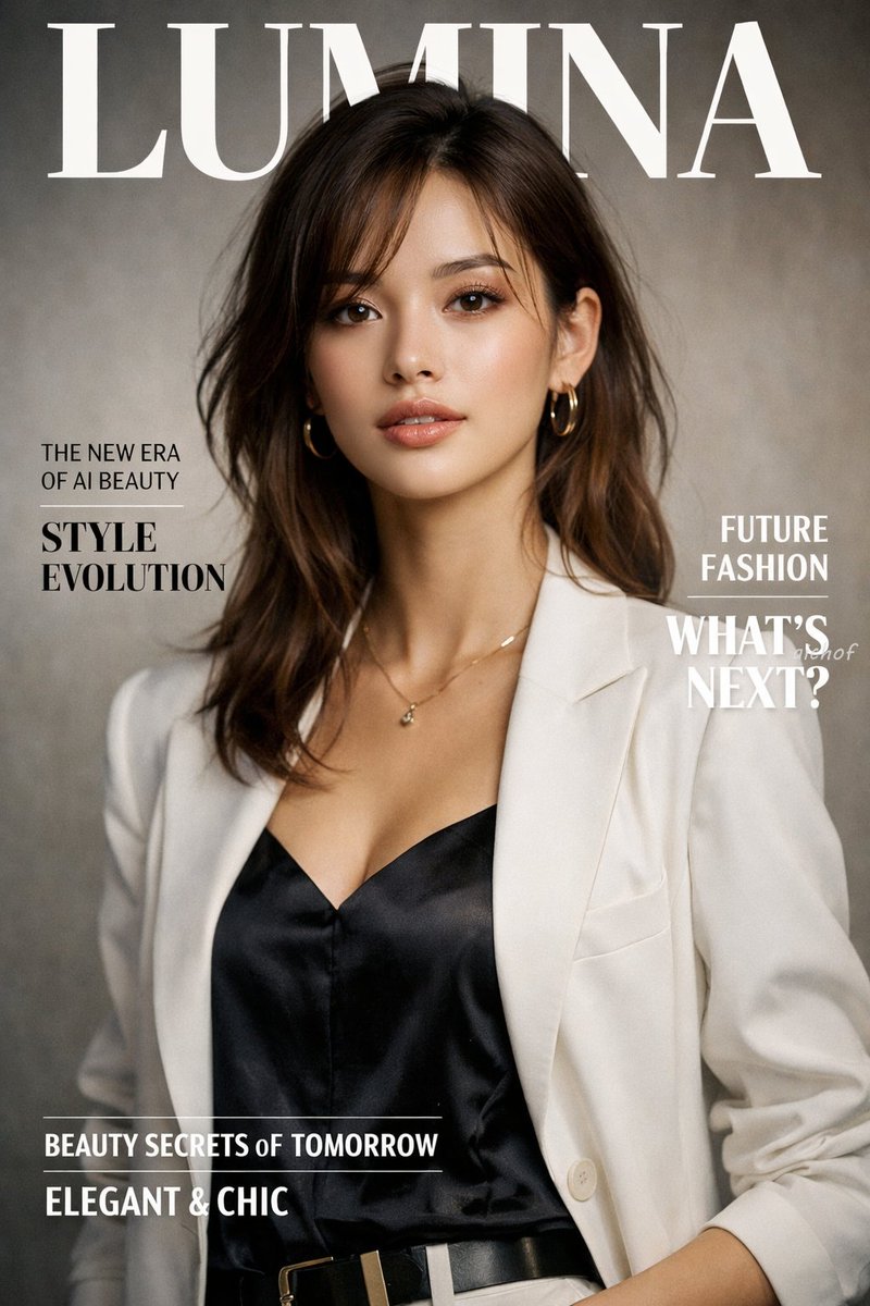AI Prompt for Fashion Magazine Cover Portrait with Customizable Typography