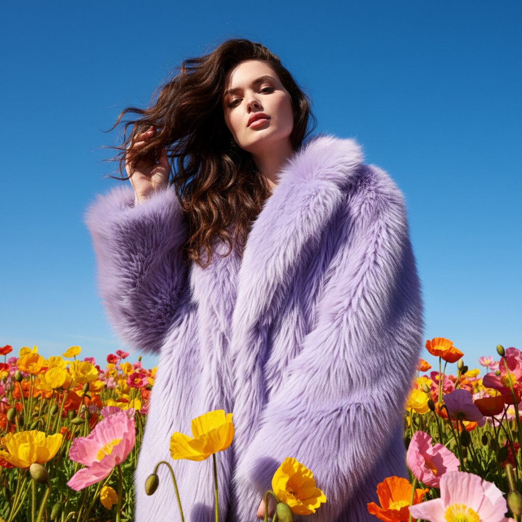 AI Prompt for Fashion Outdoor Portrait in Flower Meadow