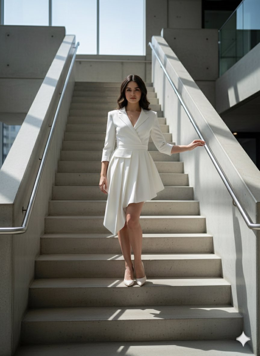 AI Prompt for Fashion Photography: Cinematic Portrait with Architecture