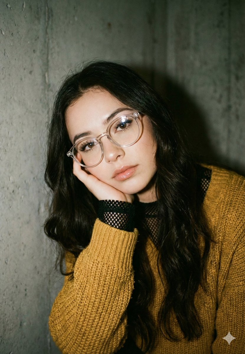 AI Prompt for Fashion Photography Portrait with Mustard Yellow Sweater