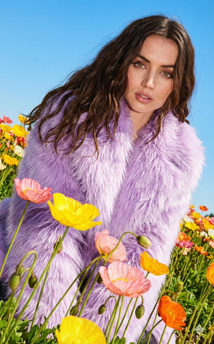 AI Prompt for Fashion Photography with Vibrant Colors and Faux Fur
