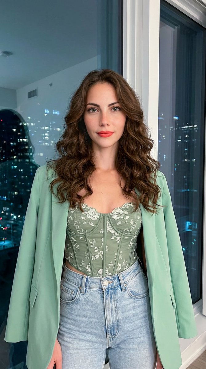 AI Prompt for Fashion Portrait Image Generation with Urban Night Background