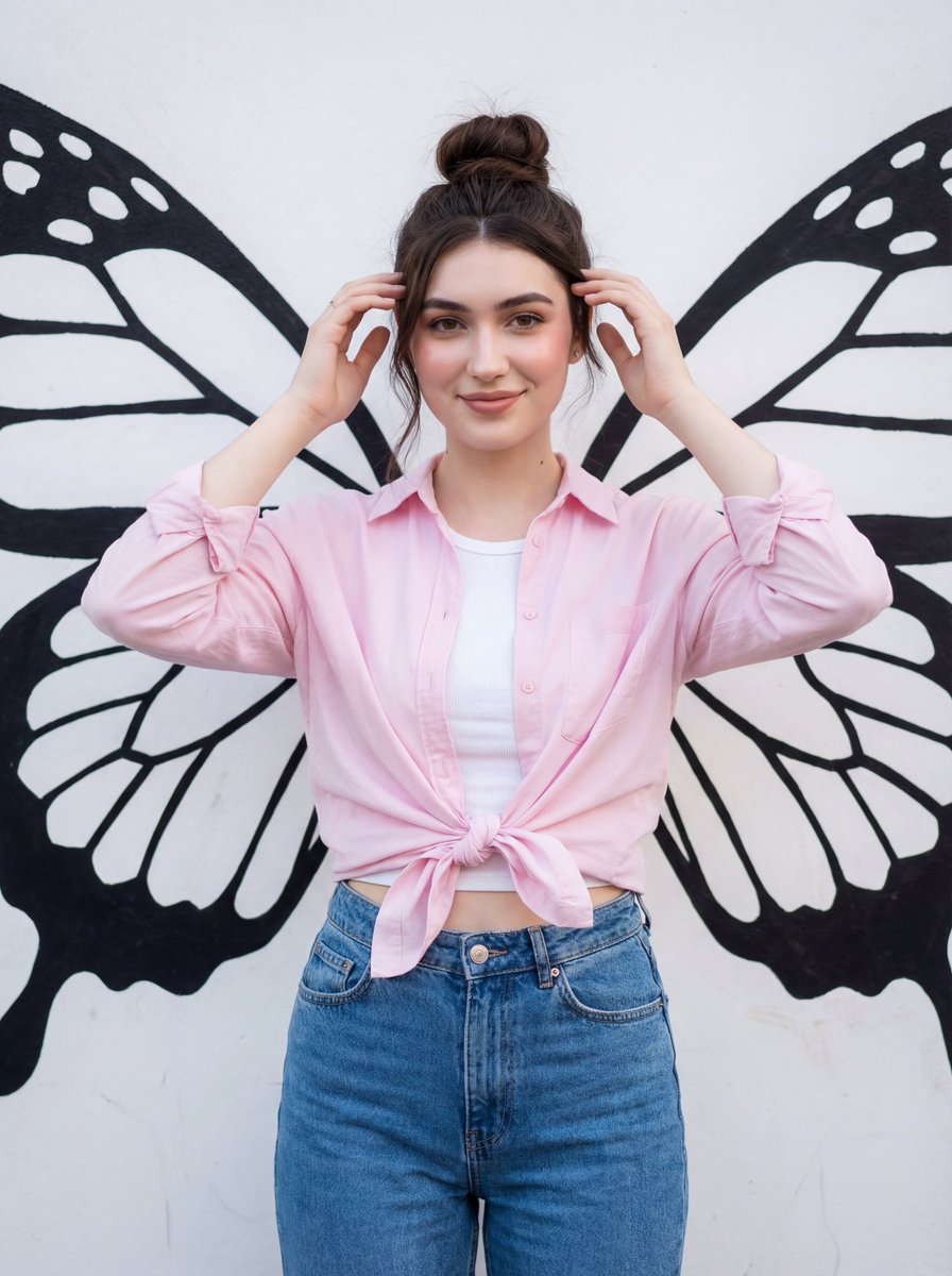 AI Prompt for Fashion Portrait with Butterfly Wing Mural: Generate Angelic Images with AI