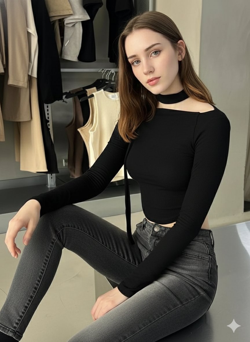 AI Prompt for Fashion Try-On Room Selfie