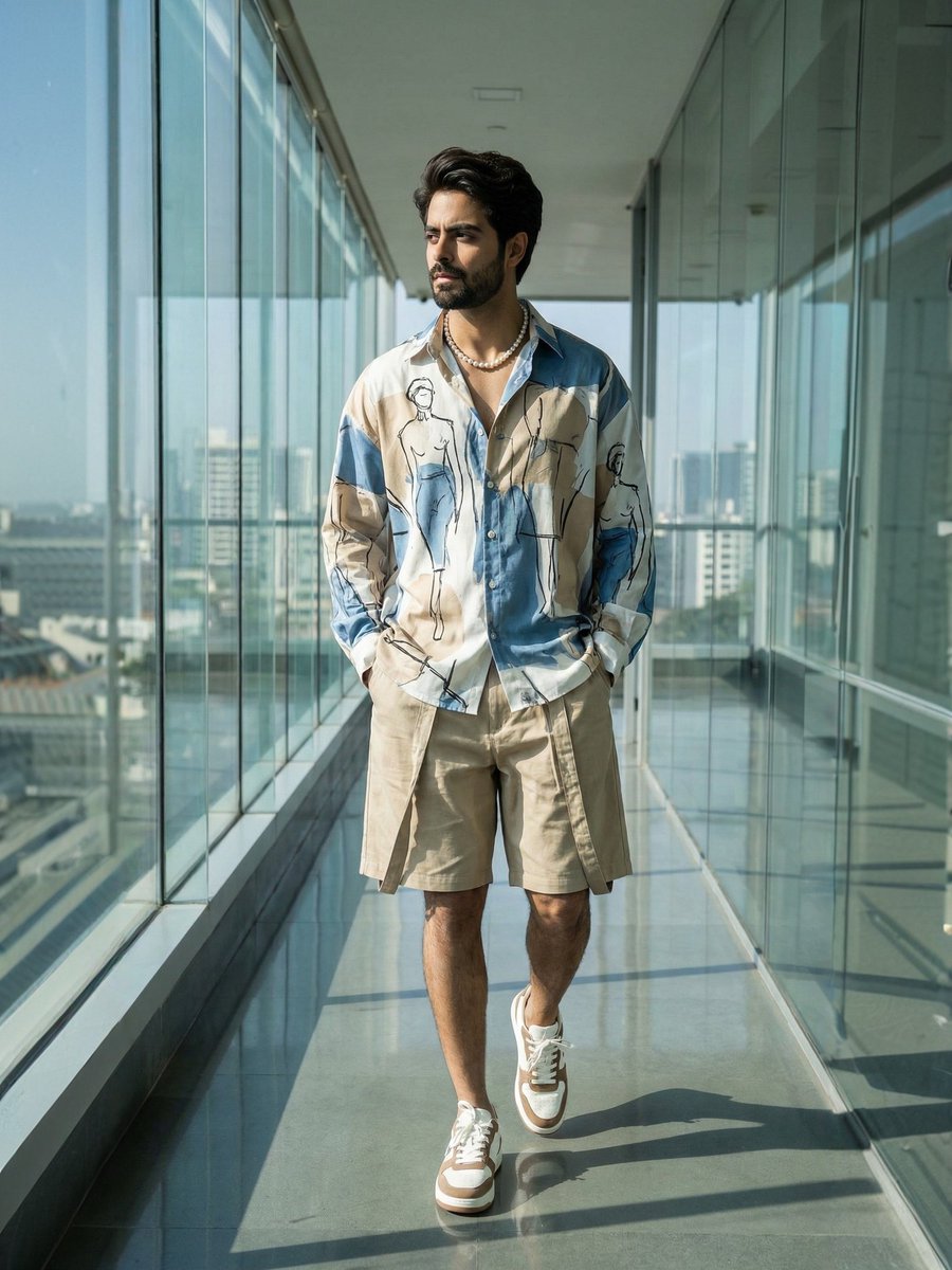 AI Prompt for Fashionable Male Portrait in Modern Urban Setting