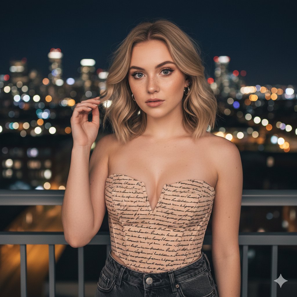 AI Prompt for Fashionable Night City Portrait Photography