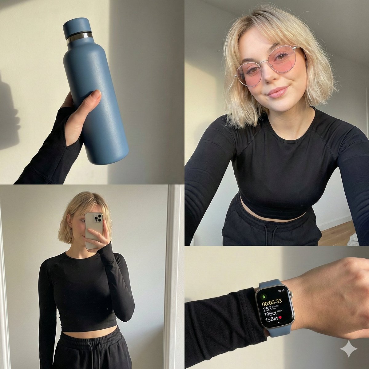 AI Prompt for Fitness Influencer Social Media Post in Clean Girl Aesthetic