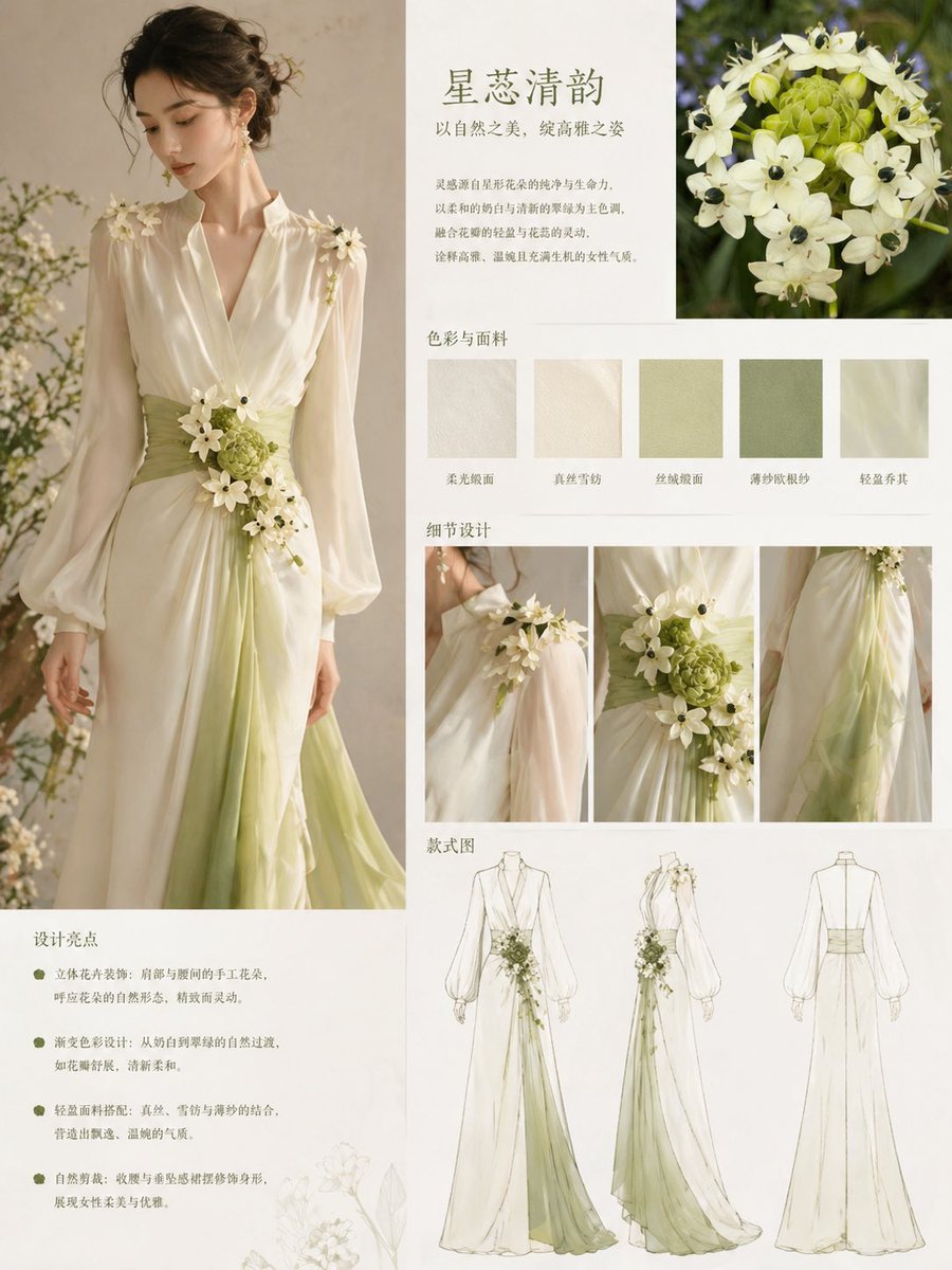 AI Prompt for Floral-Inspired High-End Fashion Illustrations