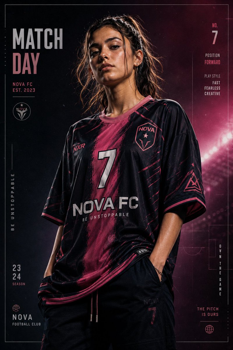 AI Prompt for Footballer Studio Portrait with Unique Kit Design