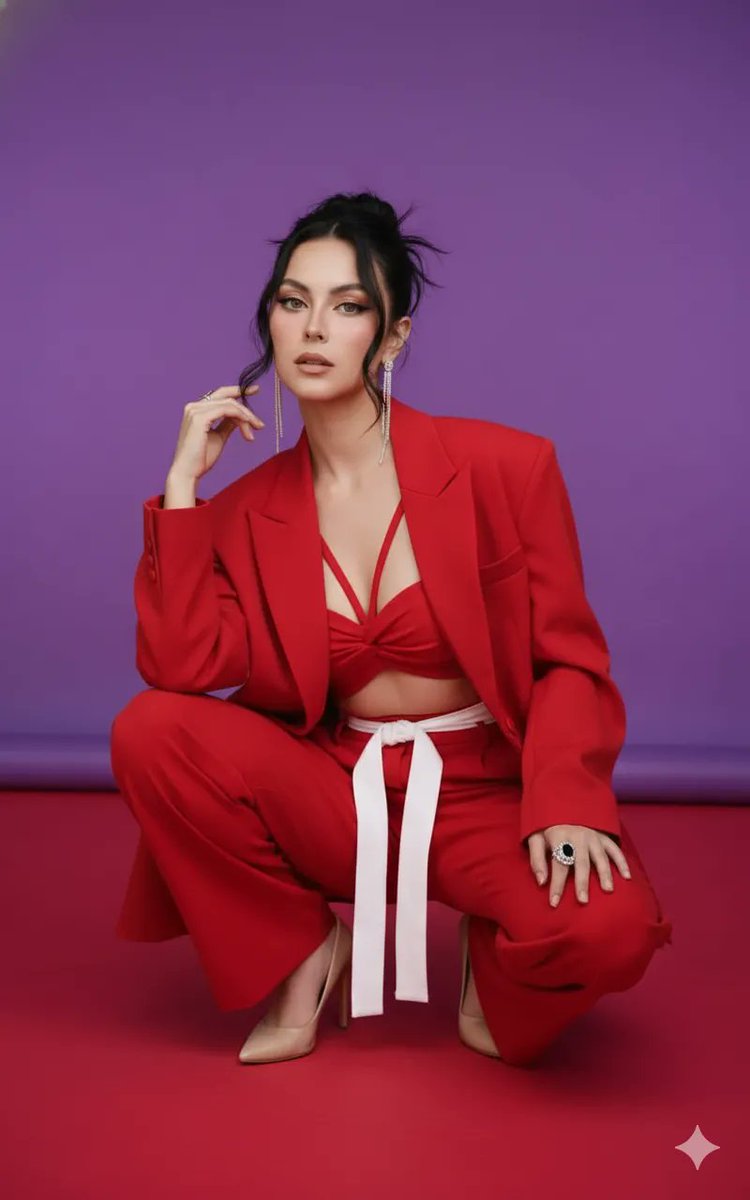 AI Prompt for Formal Scarlet Red Fashion Inspiration with Dual Image Generation