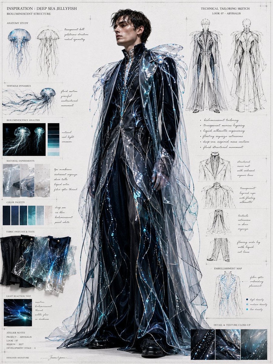 AI Prompt for Futuristic Menswear Fashion Concept Board