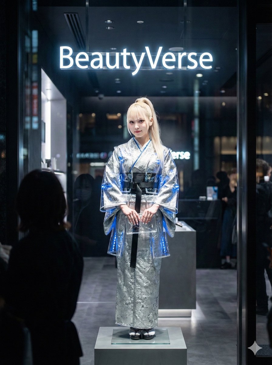 AI Prompt for Futuristic Neo-Kimono Fashion Image