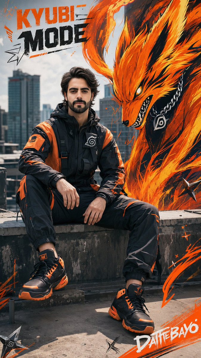 AI Prompt for Futuristic Sportswear Campaign Portrait with Integrated Street-Art Style Mascot