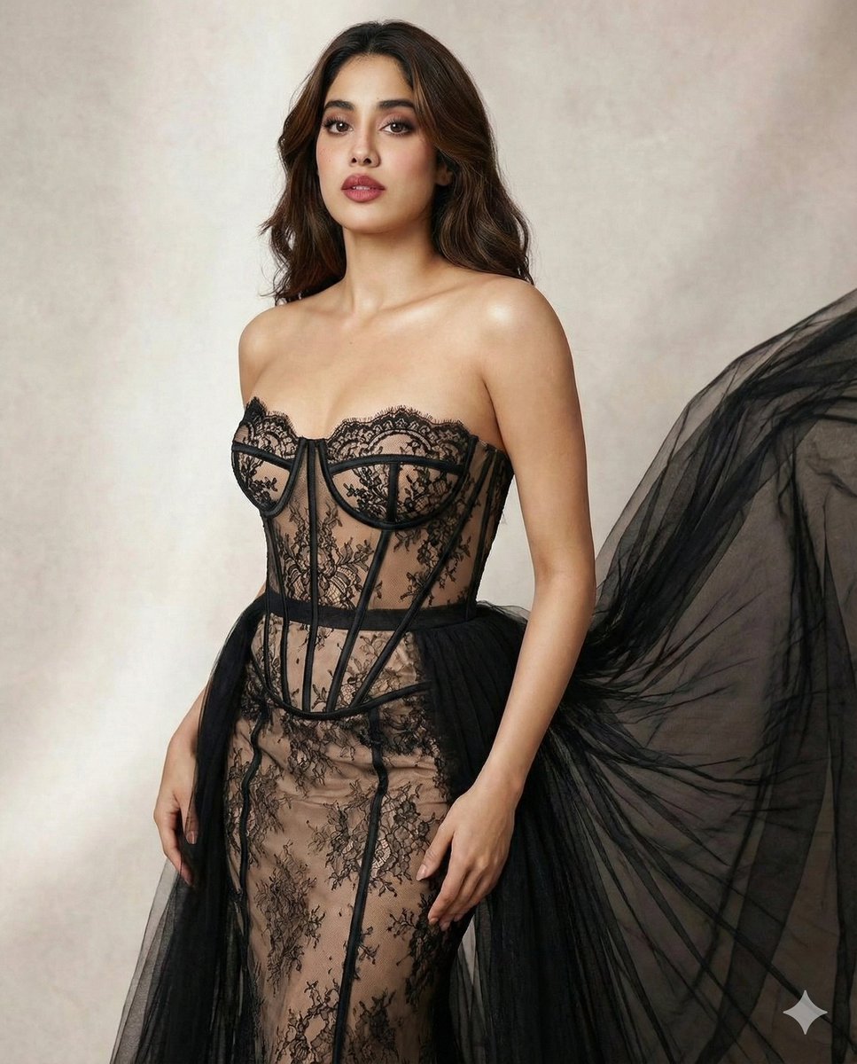 AI Prompt for Generating High-Fashion Editorial Photos of Illusion Lace Corset Gowns