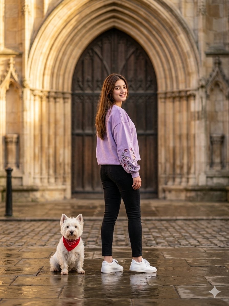 AI Prompt for Gothic Archway Street Fashion Photography
