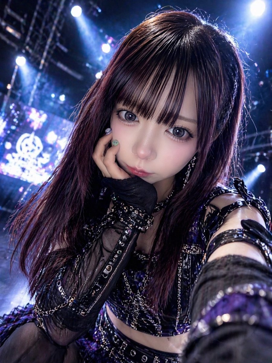 AI Prompt for Gothic Idol Concert Selfie
