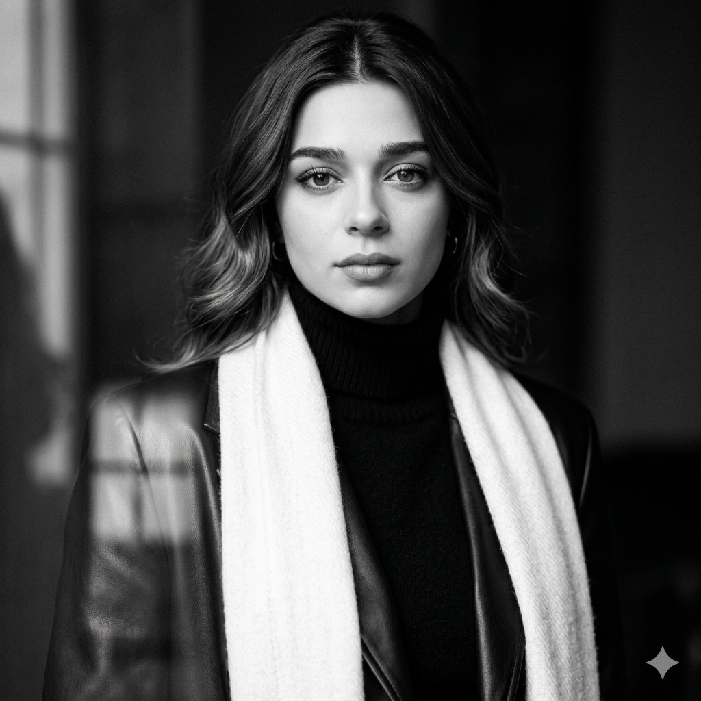 AI Prompt for High-Contrast Black-and-White Vogue-Style Portraits
