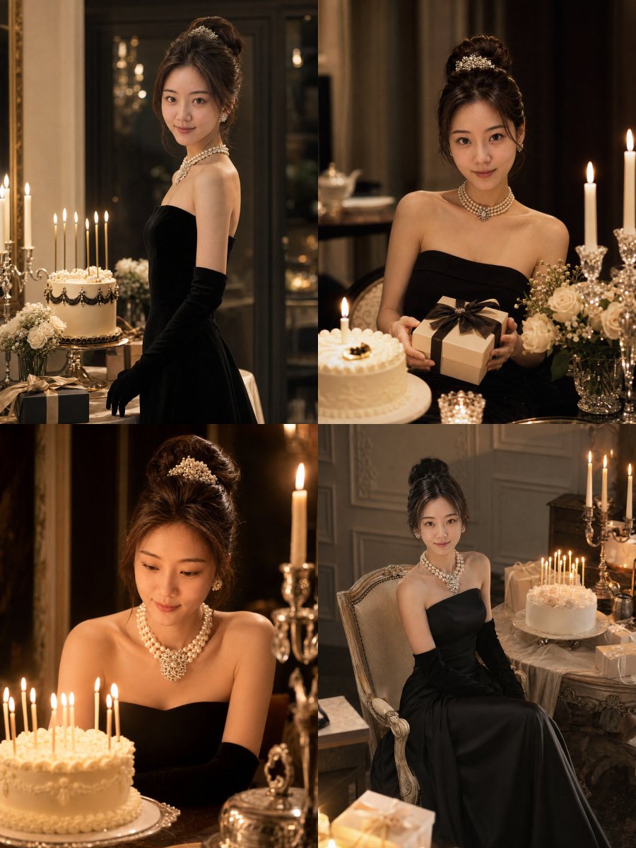 AI Prompt for High-End Audrey Hepburn Style Birthday Photoshoot
