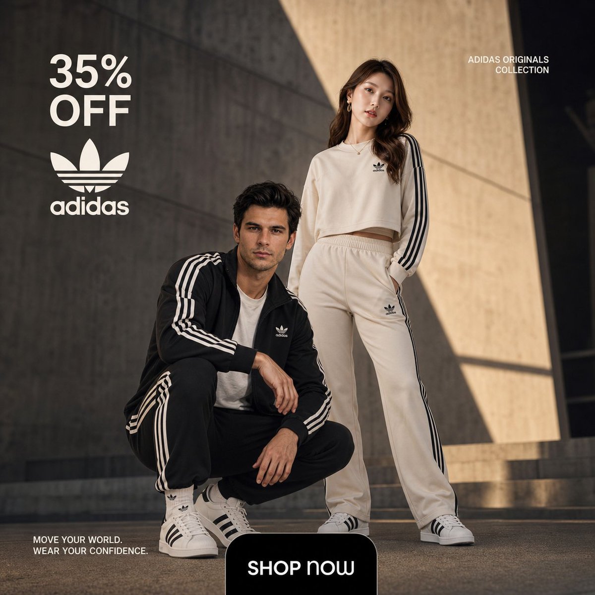 AI Prompt for High-End Fashion Ad with Models in Urban Setting