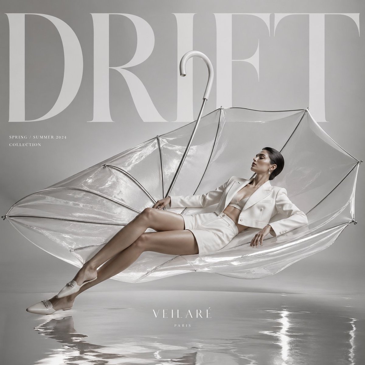 AI Prompt for High-End Fashion Editorial Photography with Surreal Elements