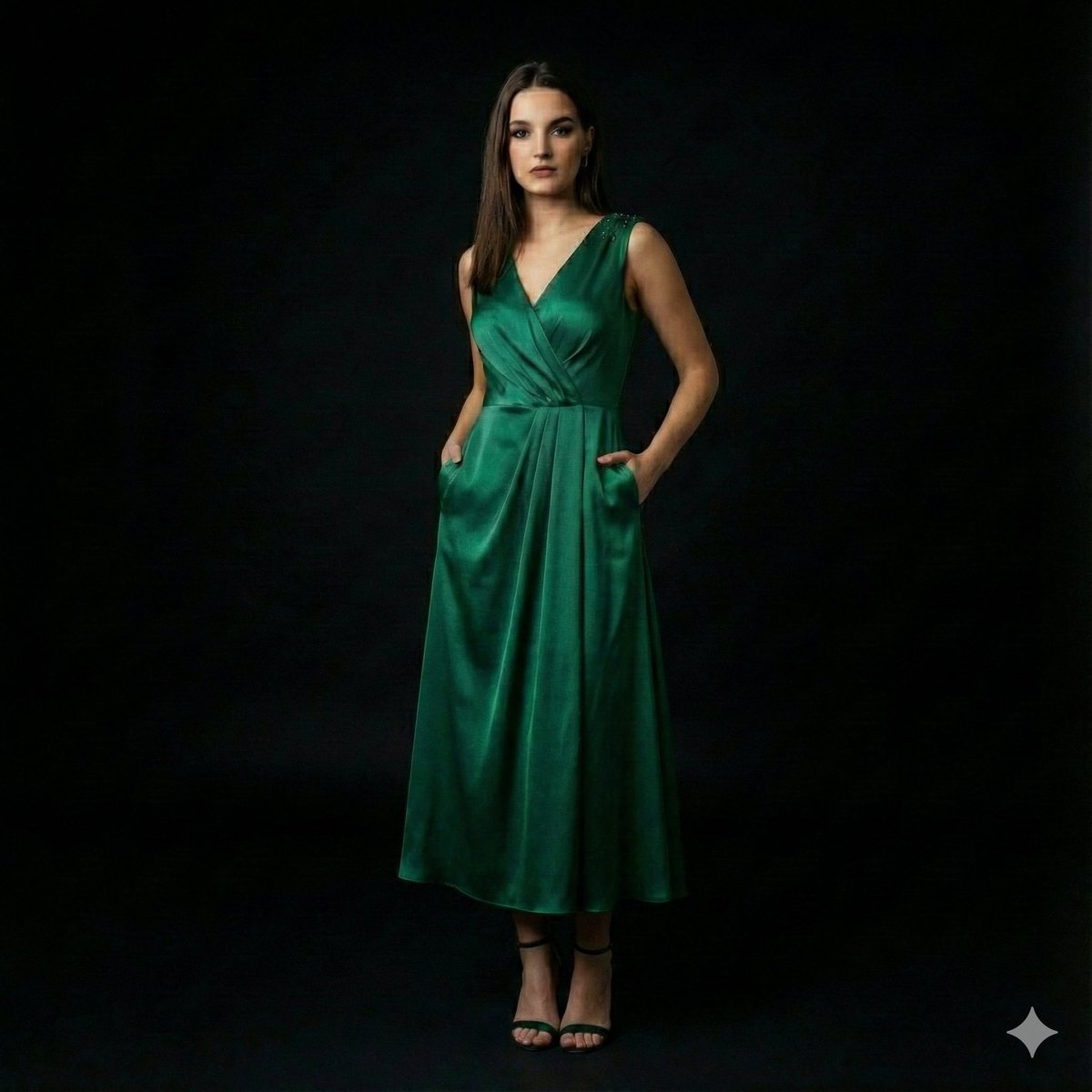 AI Prompt for High-End Fashion Portrait with Black Background