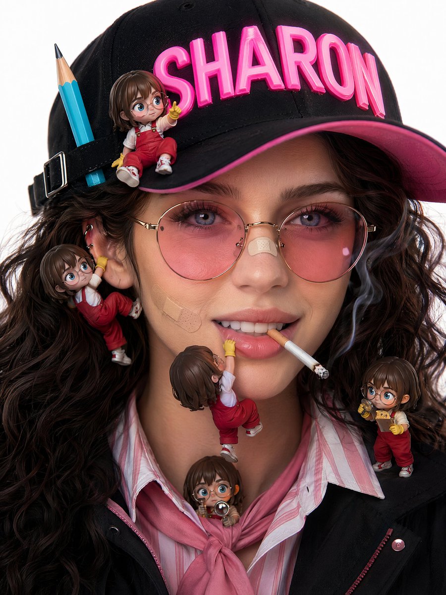 AI Prompt for High-End Fashion Portraits with Miniature Figurines