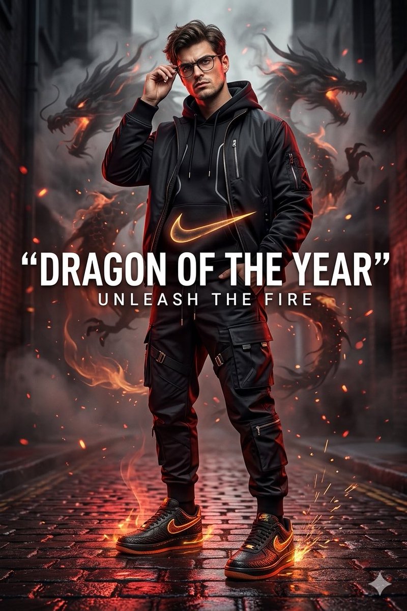 AI Prompt for High-End Fashion Sneaker Ad with Mythical Dragon Theme