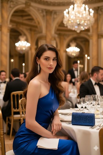 AI Prompt for High-End Photorealistic Portrait Generation in Royal Blue
