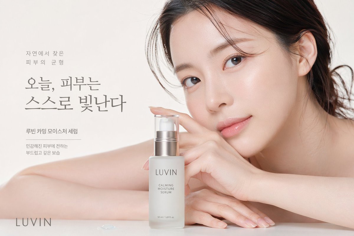 AI Prompt for High-End Skincare E-commerce Image with Model and Product