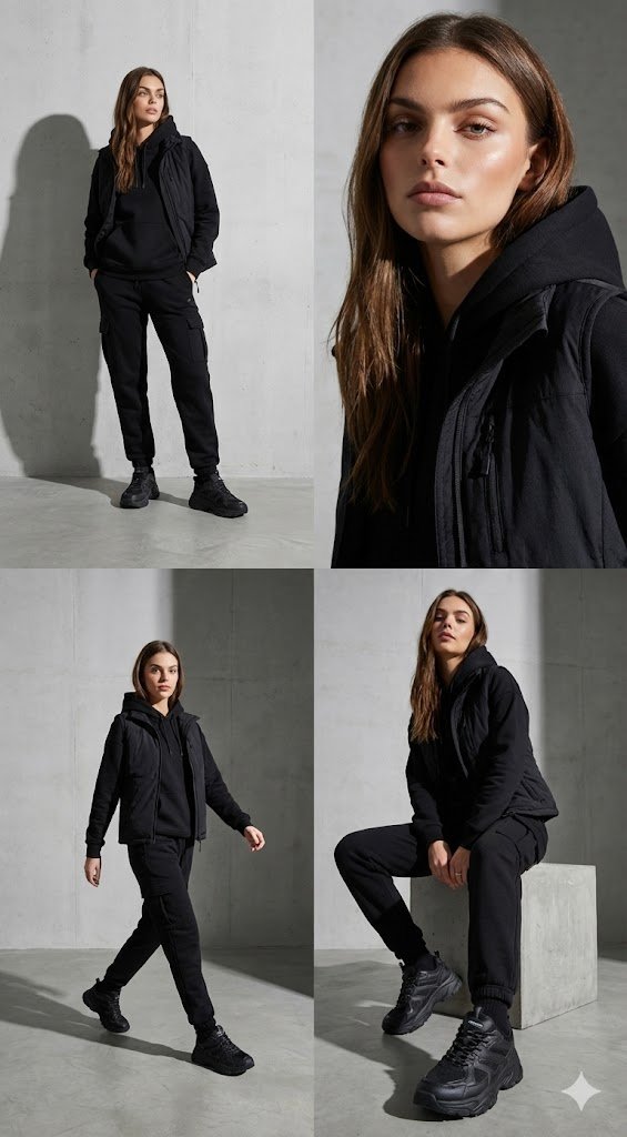 AI Prompt for High-End Streetwear Brand Grid Ad