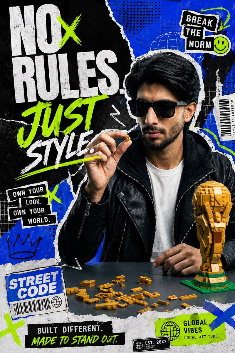 AI Prompt for High-Energy Streetwear Campaign Poster